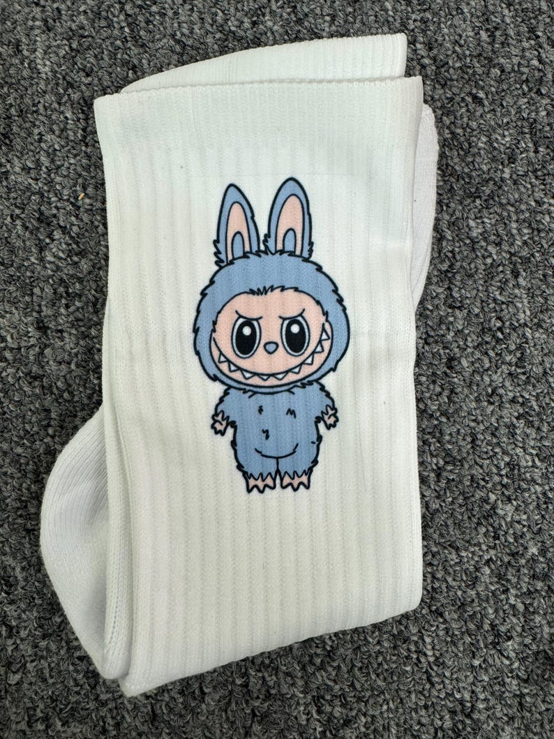 Plush Monster Socks Blue