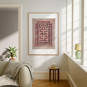 Portador de bebé Hmong / Arte de pared del patrón Hmong, Arte de la guardería del bebé Hmong, Descarga digital del arte de la pared Hmong