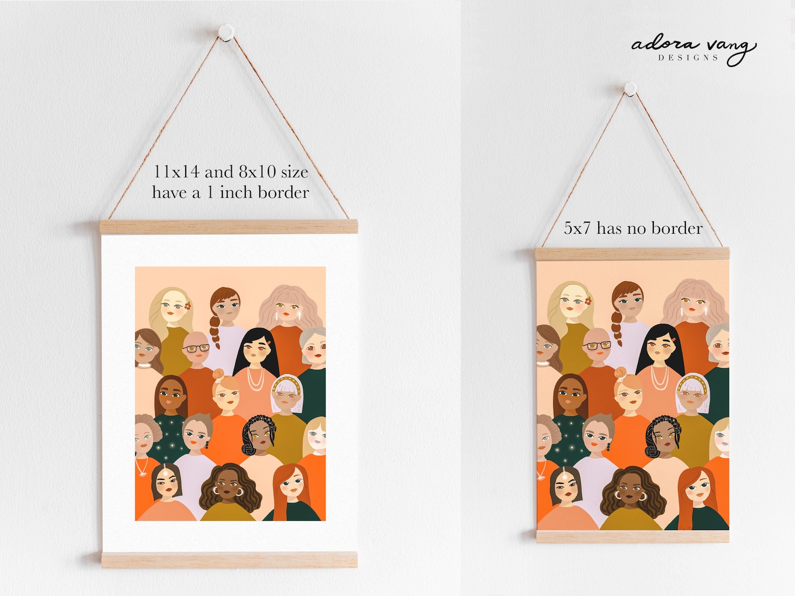 Printed Diverse Women Art Print Women Wall Art Female Wall - Etsy