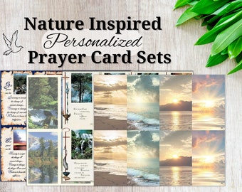 Personalized Nature Prayer Cards, Laminated Prayer Cards for Funerals, Memorials, Bereavement, Celebrations