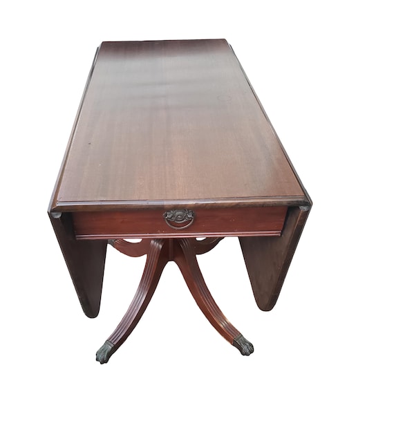 Brandt Furniture Sheraton Style Dropleaf Pedestal Dining Table Etsy