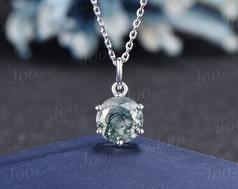 JERWLI Moosachat Halskette – Sterling Silber Mit Infinity-Anhänger, In Geschenkbox, Für Frauen & Damen