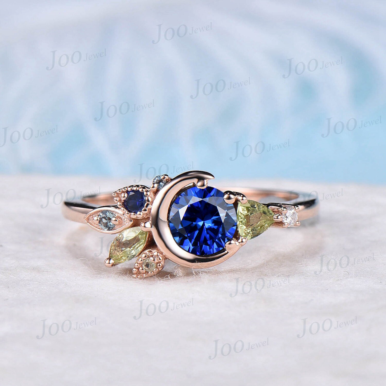 Peridot and sapphire ring deals