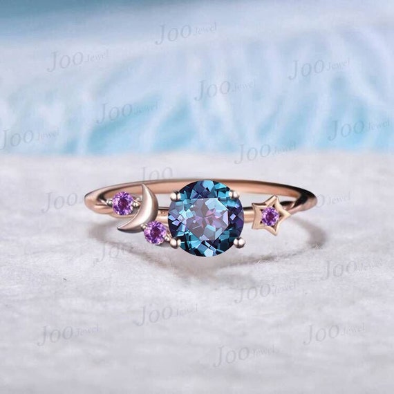 Lab Grown Alexandrite Ring in 9ct White Gold | Gold Boutique