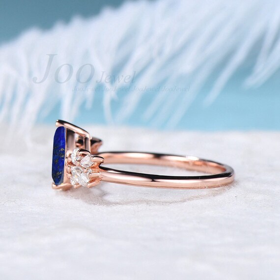 Three Stone Marquise Cut Sterling Silver Ring - Jewelry