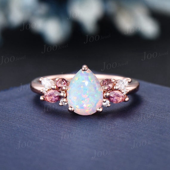 Pink tourmaline and opal hotsell ring