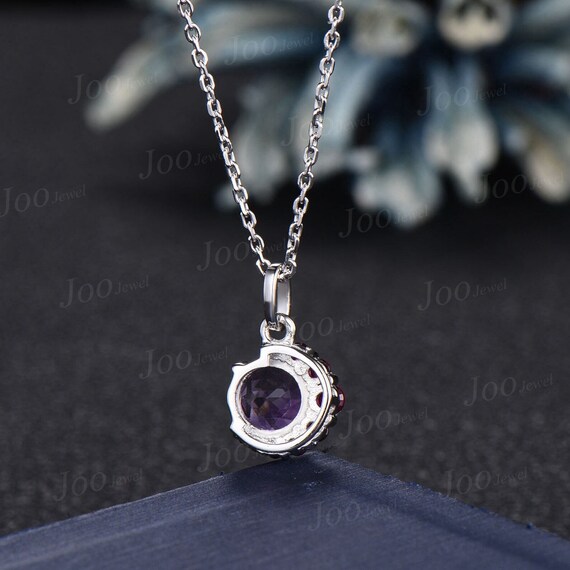 Round Cut Natural Black Onyx and Ruby Necklace Sterling