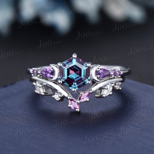 1.5ct Oval Blue Opal Engagement Ring Vintage Sterling Silver