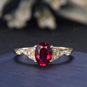 July Birthstone Engagement Ring 1.5ct Oval Cut Red Ruby Celtic Ring Triquetra Engagement Ring Red Ruby Wedding Ring Moissanite Irish Jewelry
