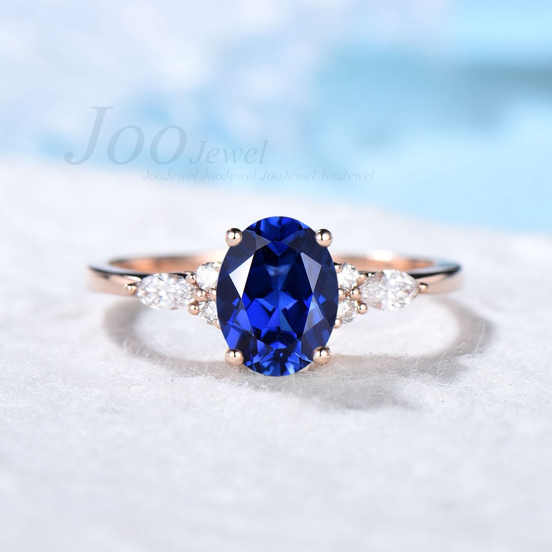 ビンテージ 花柄 スプーンリング 14〜15号 一点物 Unique Wedding Ring Set Vintage Hexagon Cut Blue Sandstone