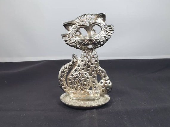 Vintage 1976 Alley Cat Silver Plated Jewelry Earri