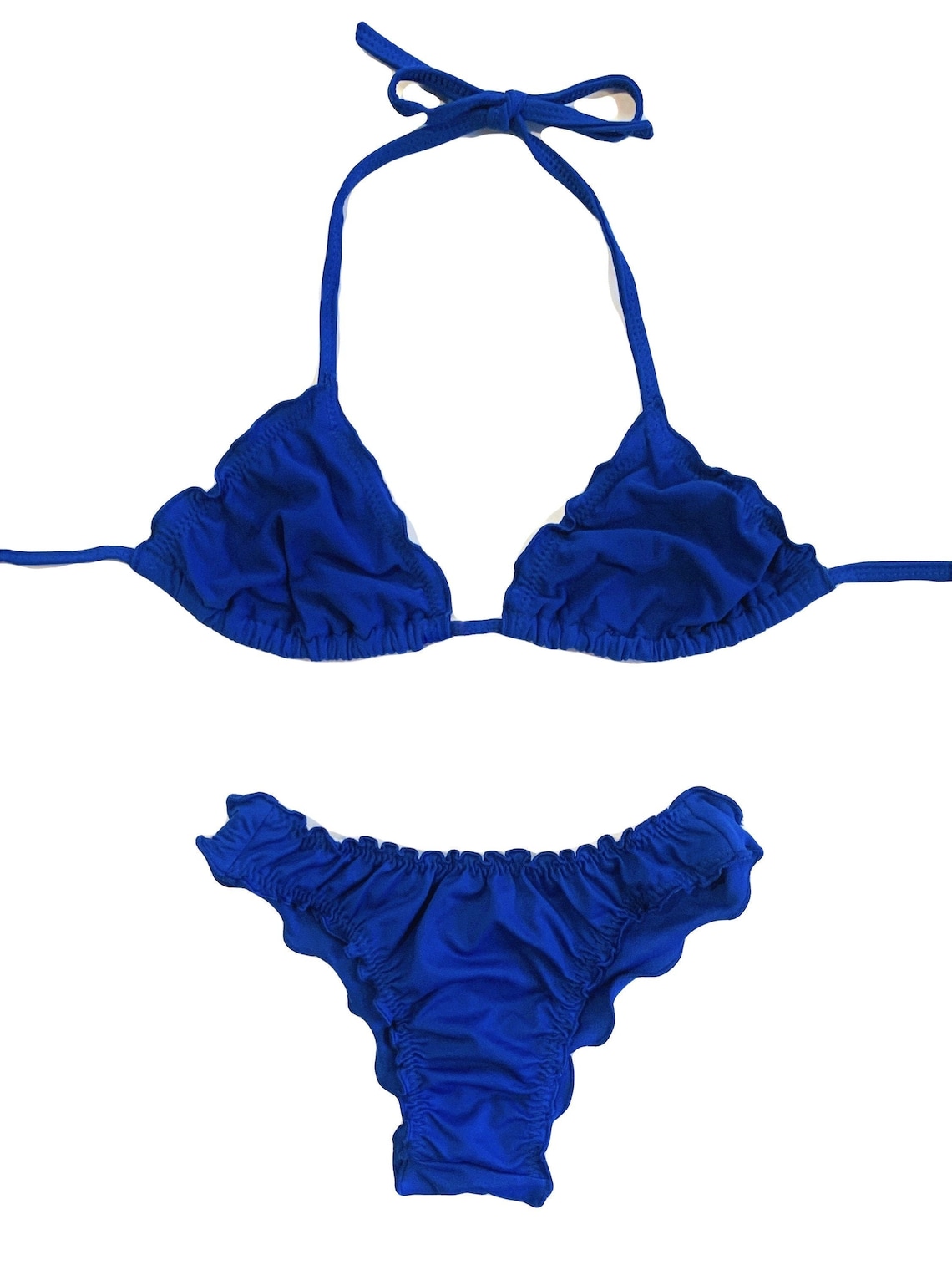 Blue Brazilian Bikini Triangle Top Women's Swimwear Etsy