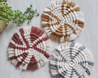 Macrame Coasters - Tribal Pattern