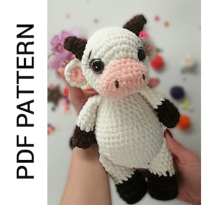 Amigurumi pattern cow, BABY COW Crochet, English PATTERN, Crochet pattern Cow, Amigurumi year of the bull