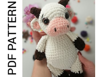 Amigurumi pattern cow, BABY COW Crochet, English PATTERN, Crochet pattern Cow, Amigurumi year of the bull