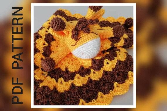 Crochet Lovey Pattern Blanket giraffe Security Blanket Crochet Lovey Blanket Toy Blankie Baby Blanket Toy Crochet Comforter Snuggle Pattern