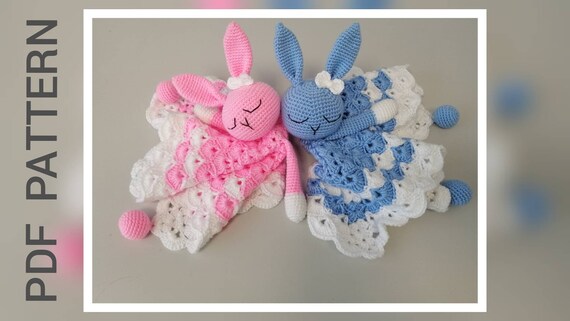 Crochet Lovey Pattern Blanket Bunny Security Blanket Crochet Lovey Blanket Toy Blankie Baby Blanket Toy Crochet Comforter Snuggle Pattern