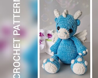 Amigurumi pattern Dinosaur, BABY Dino Crochet, English PATTERN, Crochet pattern Dino, Amigurumi year of the dinozauru