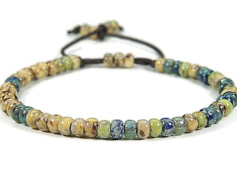 Bracelet bohème Picasso en perles, jaune Miyuki - Bracelet multicolore, bracelet minimaliste, bracelet de l'amitié, bracelet de perles homme et femme