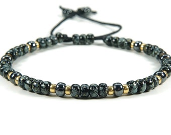 Pulsera Picasso Boho con cuentas, pulsera negra Miyuki Picasso, pulsera minimalista, pulsera de amistad, pulsera con cuentas para hombre y mujer