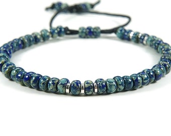 Beaded Picasso Boho Bracelet, Miyuki Adjustable/Stretch Blue Bracelet, Minimalist Friends Bracelet, Beaded Bracelet for Men and Woman
