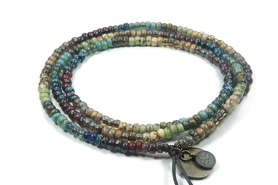 Multi Color Beaded Necklace- Orchid
