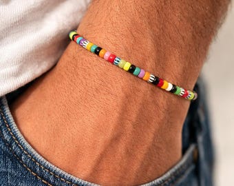 Colorful Miyuki Bracelet 3mm Beaded Stretch Bracelet Men Women