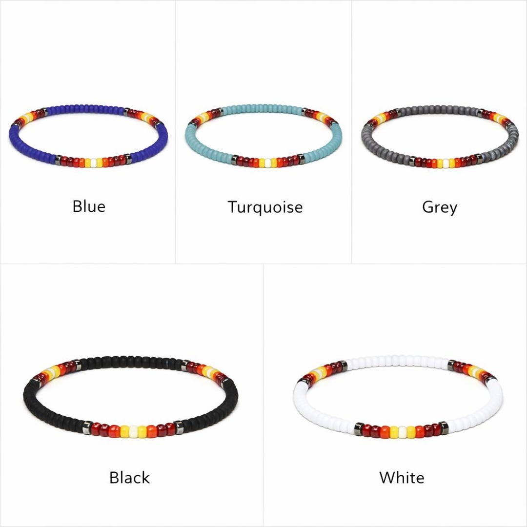 Rainbow Miyuki Bead 3mm Bracelet With Hematite - Etsy