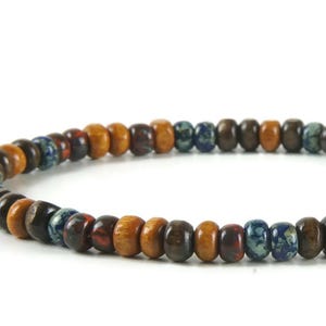 Afrikaanse herenkralenarmband met houten kralen, tribale stretcharmband met kralen voor mannen, cadeau voor hem