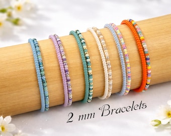 Miyuki Bracelet Set of 2, Seed Bead Bracelet, Minimalist Boho Bracelet