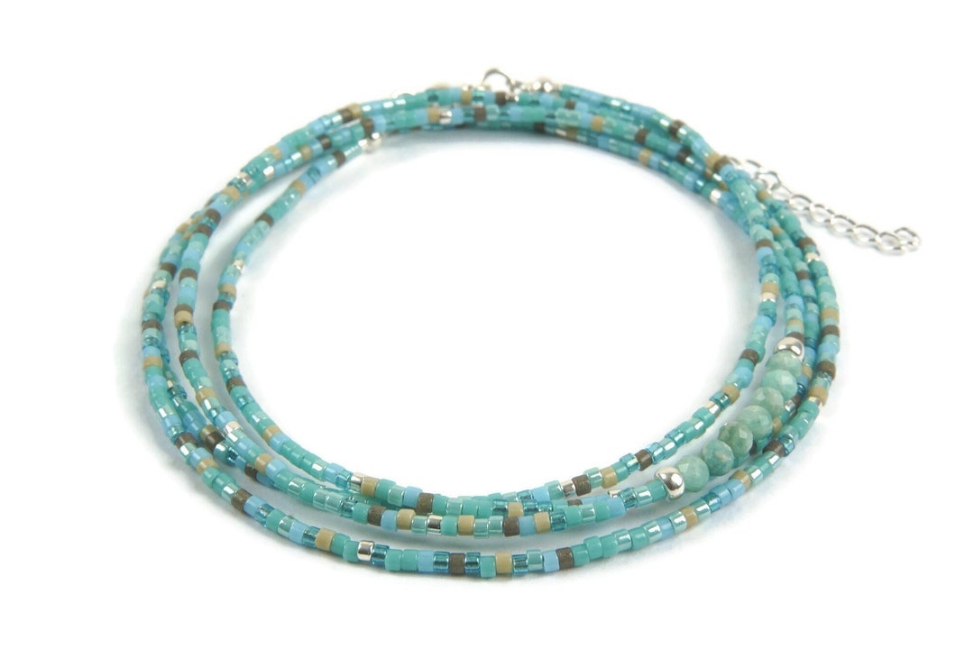 Gerbala Kit de perles en ite naturelle, ensemble de perles en pierres précieuses, ensemble de bracelets à faire soi-même, pour la fabrication de bracelets (A