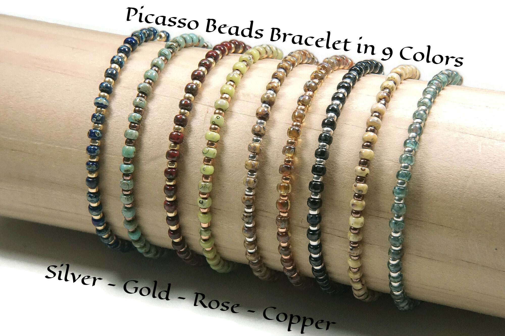 Seed Bead Stretch Bracelet Tiny Bead Boho Bracelet for Stacking Everyday  Jewelry 