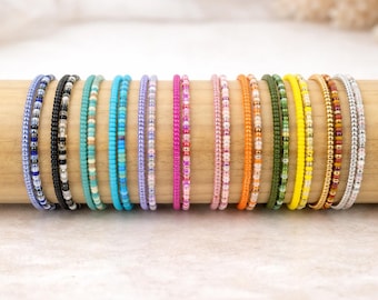 Miyuki Perlen Armband Set von 2 Passende Stretch Armbänder Minimalist Schmuck Geschenk Set