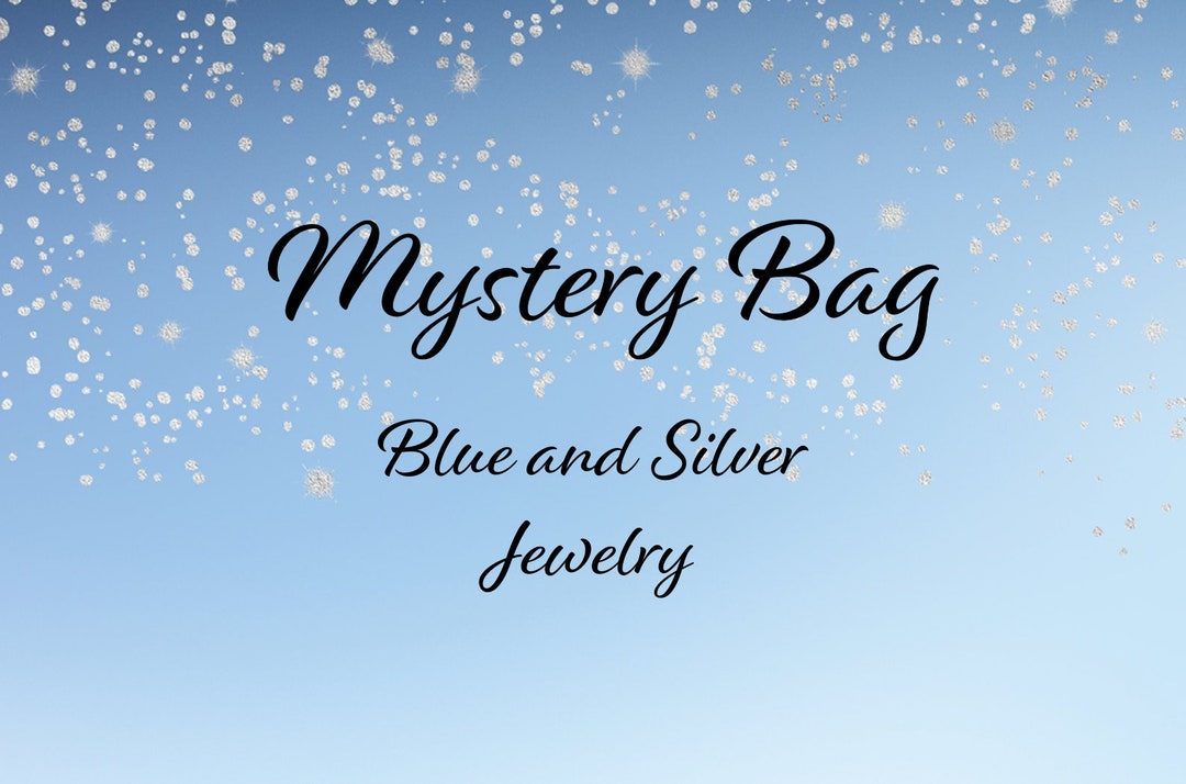 Jewelry Mystery Bag, Blue Silver Mystery Jewelry Box, Christmas Gift