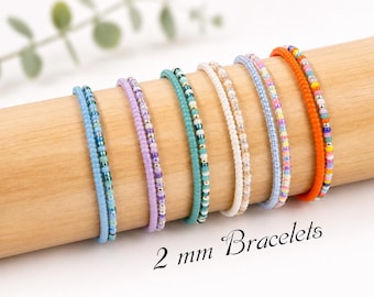 Miyuki Bracelet Set of 2, Seed Bead Bracelet, Minimalist Boho Bracelet