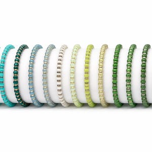 Miyuki Samen Perlen Armband, Grüntöne, Elastisches Stretch Armband