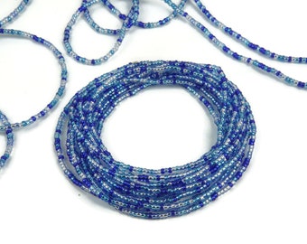 12 x bracelet enveloppant perles Miyuki bleu scintillant, long bracelet enroulé extensible de perles de rocaille de 88 pouces, bracelet enroulé bleu de perles bohèmes, cadeau pour elle