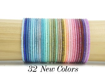 32 nieuwe kleuren elastische kralen stretch armbanden, Miyuki kralen armbanden, minimalistische stretch armbanden, vriendschap stretch armbanden