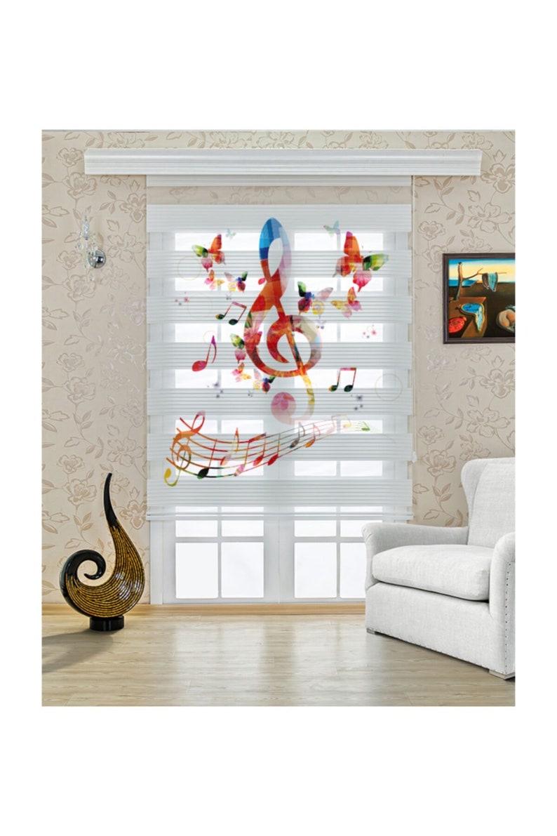 Notes Printed Roller Blind For Teen Room Lounge And Living Room Kids Room