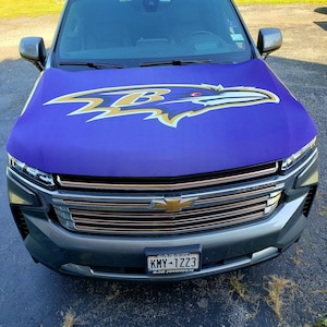 Baltimore Ravens Auto Hood Cover | Sports Flags | Gift for Ravens Fans | NFL Flags | Hood Flags |  Custom Flags | Tailgating | Gifts for Him