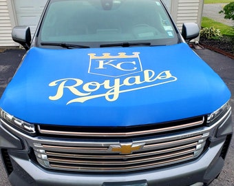 Kansas City Royals | Auto Hood Cover | Hood Flags | Gifts for Royals Fans | Tailgating | Pro Baseball | Custom | Unique | One of a kind |