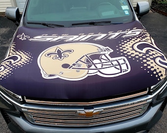 New Orleans Saints Auto Hood Cover | Tailgating Flag | Who Dat Nation Fan Gear | Gifts For Saints Fans | Unique | One of a kind | NFL