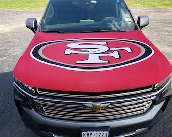 49ers Car Hood Cover | NFL  | Tailgating Flag Gift | 49ers Fans | Gifts for 49ers Fans | Gifts for him | Gifts for her | Sports Flags |