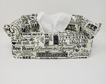 Words of Encouragement Tissue Box Cover | Tissue Box Covers | Bee Kind | Gifts for people who need Encouragement | Custom | Handmade |
