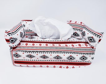 Aztec Pattern Tissue Box Cover | Handmade Gifts | Gifts for Her | Gifts for Mom | Tribal Geometric | Aztec Prints | Southwestern | Handmade
