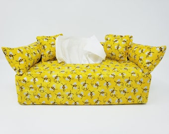 Housse de boîte à mouchoirs personnalisée « Bébés abeilles » | Housses de boîtes à mouchoirs | Cadeaux pour les amoureux des abeilles | Personnalisée | Unique | Cadeaux pour elle | Cadeaux pour apiculteurs
