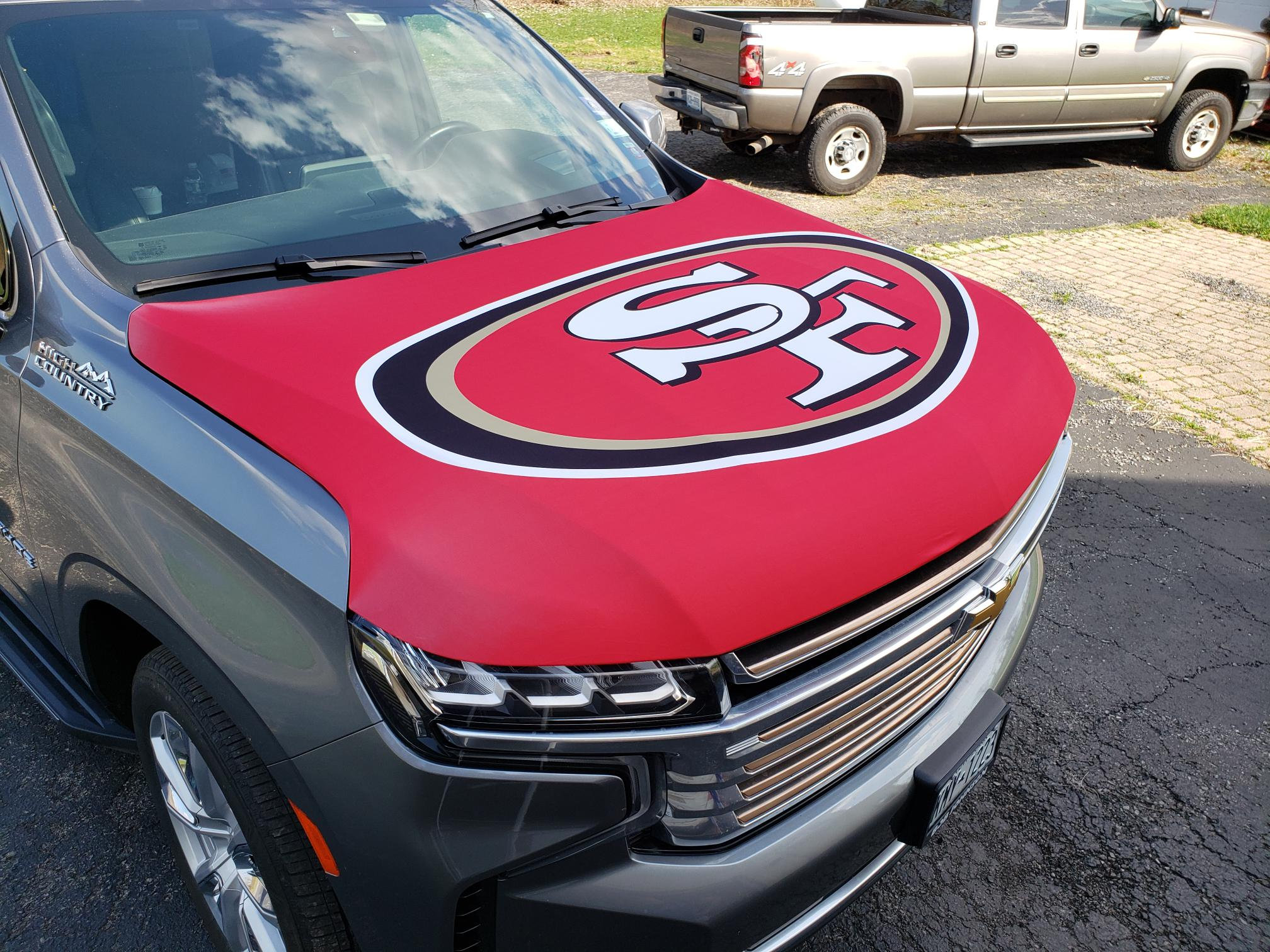 San Francisco 49er's Custom Car Hood Cover Sports Flags Etsy