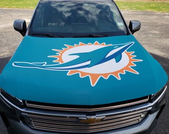Miami Dolphins Auto Hood Cover | Sports Flags | Hood Flags | Custom Flags | NFL Flags | Gifts for Dolphin Fans | One of a kind | Tailgating