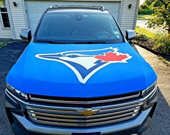 Toronto Blue Jays Auto Hood Cover | MLB Baseball | Auto Hood Covers | Sports Flags | Gifts for Blue Jay Fans | Tailgating | Canada | Custom