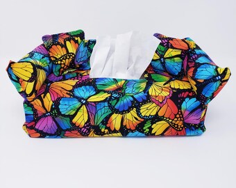 Butterfly Enthusiasts Tissue Box Cover  | Tissue Box Cover | Colorful Butterflies | Handmade gifts | Gifts for Mom | Gifts for her |